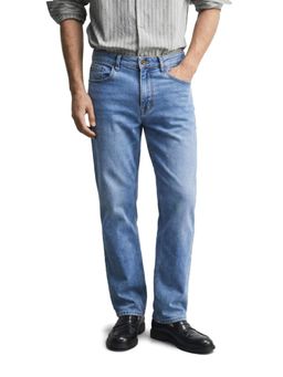 The Indian Garage Co - Blue Slim Fit Solid Mid-Rise Jeans