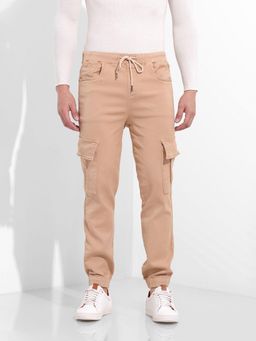 The Indian Garage Co - Beige Regular Fit Solid Mid-Rise Jeans