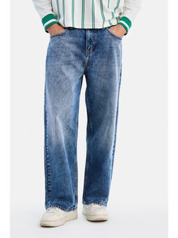 Snitch - Blue Washed Relaxed Casual Jeans for Men