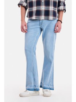 Snitch - Blue Washed Bootcut Casual Jeans for Men