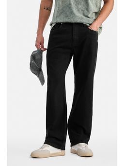 Snitch - Black Denim Straight Casual Jeans for Men