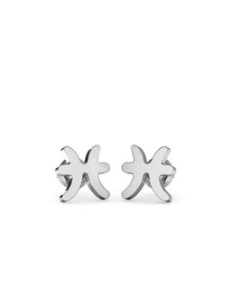 Candere by Kalyan Jewellers - 14K White Gold Pisces Stud Earring for Women