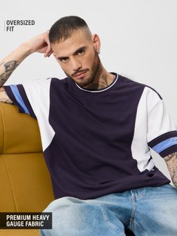 The Souled Store - Originals Solids Deep Navy Mens Oversized T-Shirt