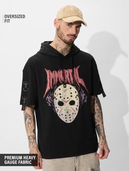 The Souled Store - Official Warner 100 Immortal Mens Oversized Hooded T-Shirt