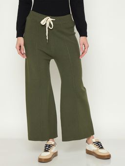 Madame - Women Olive Solid Pant