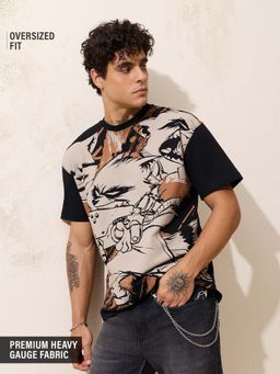 The Souled Store - Black Pure Cotton Character Half Sleeves T-Shirt