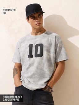 The Souled Store - Grey Pure Cotton Printed Half Sleeves T-Shirt