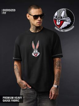 The Souled Store - Black Pure Cotton Character Half Sleeves T-Shirt