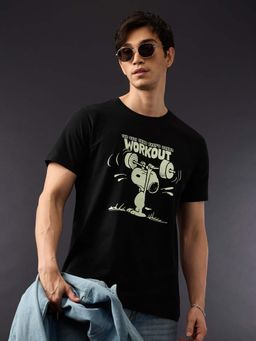 The Souled Store - Black Pure Cotton Character Half Sleeves T-Shirt