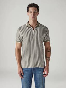 Levi's - Men's Striped Olive Polo T-Shirt
