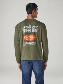 Levi's - Men's Olive Graphic Regular Fit T-Shirt