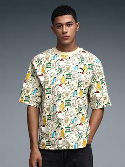 Puma - Cream Wardrobe Essentials All Over Print Men's T-Shirt