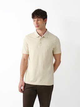 The Bear House - Men's Beige Causal Polo T-Shirt