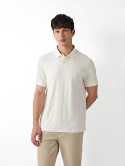 The Bear House - Men's Off White Causal Polo T-Shirt