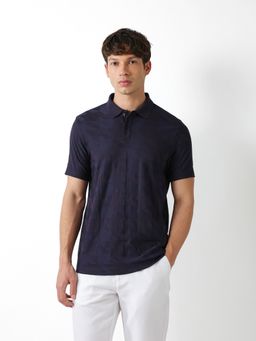 The Bear House - Men's Navy Blue Causal Polo T-Shirt