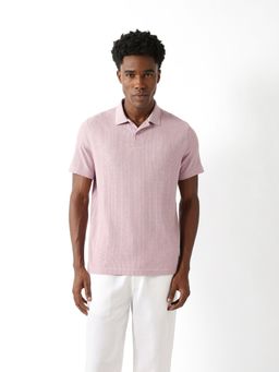 The Bear House - Men's Pink Causal Polo T-Shirt