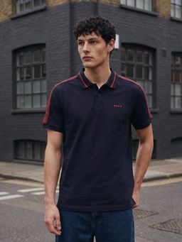 The Bear House - Men's Navy Blue Causal Polo T-Shirt