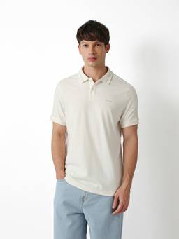 The Bear House - Men's Off White Causal Polo T-Shirt