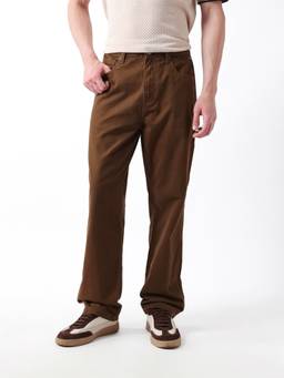 The Bear House - Men's Brown Causal Trouser