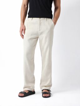 The Bear House - Men's Cream Causal Trouser