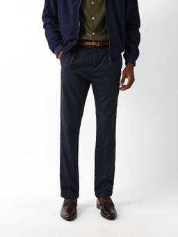 The Bear House - Men's Navy Blue Formal Trouser