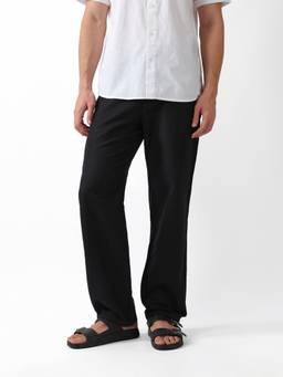 The Bear House - Men's Black Causal Trouser