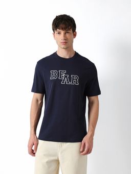 The Bear House - Men's Navy Blue Causal T-Shirt