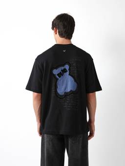 The Bear House - Men's Black Causal T-Shirt