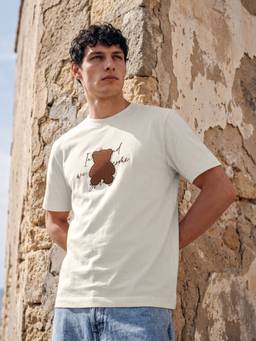 The Bear House - Men's Off White Causal T-Shirt