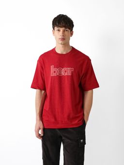 The Bear House - Men's Red Causal T-Shirt