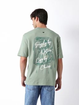 The Bear House - Men's Green Causal T-Shirt