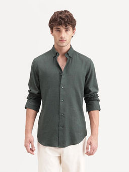Rare Rabbit - Men's Radio Dusky Green Cotton Shirt
