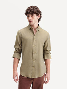 Rare Rabbit - Men's Radio Dusky Olive Cotton Shirt