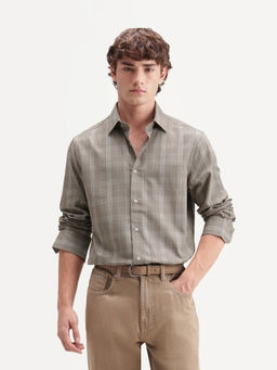 Rare Rabbit - Men's Toko Beige Cotton Shirt