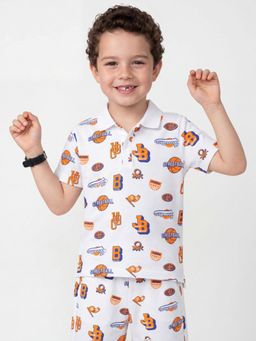 United Colors of Benetton - White Regular Fit Printed Polo T-Shirt