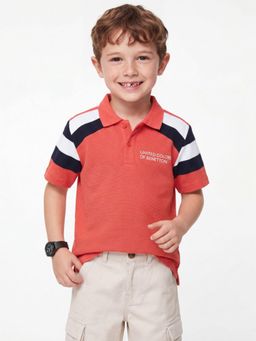 United Colors of Benetton - Rust Boxy Fit Collar Neck Polo T-Shirt