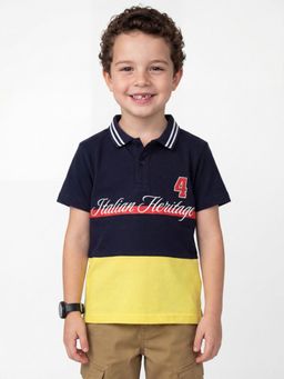 United Colors of Benetton - Multi-Color Regular Fit Colorblock Polo T-Shirt