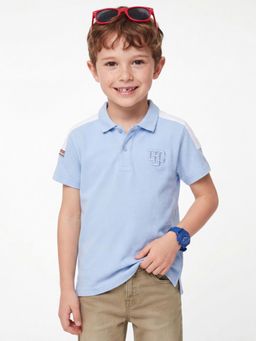 United Colors of Benetton - Blue Regular Fit Solid Polo T-Shirt