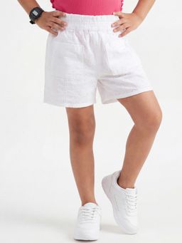 United Colors of Benetton - White Regular Fit Self Design Shorts