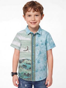 United Colors of Benetton - Multi-Color Regular Fit Spread Collar Print Shirt
