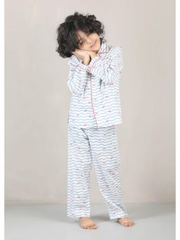 RATAN JAIPUR - White Paperboat Printed Cotton Nightsuit