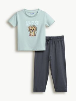 Bontots - Blue Kids Unisex Lyocell Cotton T-Shirt With Pyjama