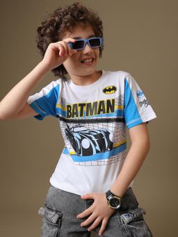 Kidsville - Multi-Color Official Dc Comics Batman Batmobile Regular Fit Cotton T-Shirt