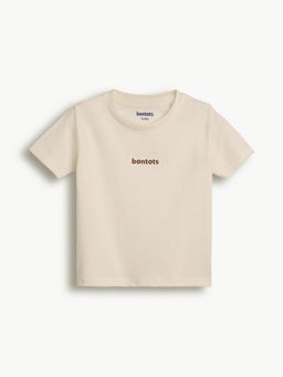 Bontots - Beige Kids Unisex Lyocell Cotton T-Shirt