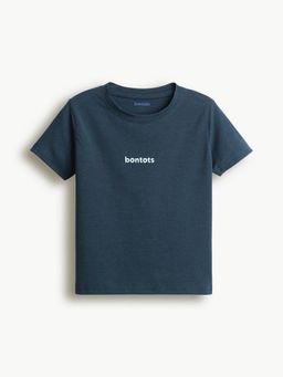 Bontots - Navy Blue Kids Unisex Lyocell Cotton T-Shirt