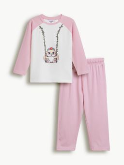 Bontots - Pink Unisex Lyocell Cotton T-Shirt With Pyjama