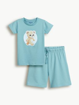 Bontots - Blue Kids Unisex Lyocell Cotton Co-Ord Set