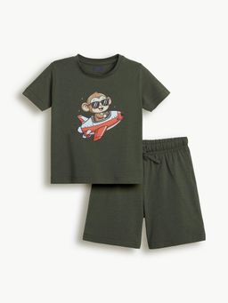 Bontots - Green Kids Unisex Lyocell Cotton Co-Ord Set