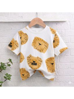 Googo Gaaga - Multi-Color Boys Lion Print Cotton T-Shirt For Boys