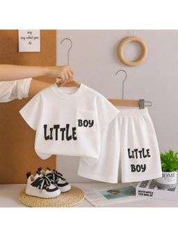 Googo Gaaga - White Little Boy Black Co-Ord Set For Kids